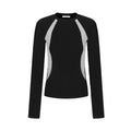 unspoken Nylon Viscose Stretch Slim Fit Minimalist Office Colorblock Crewneck Sweaters