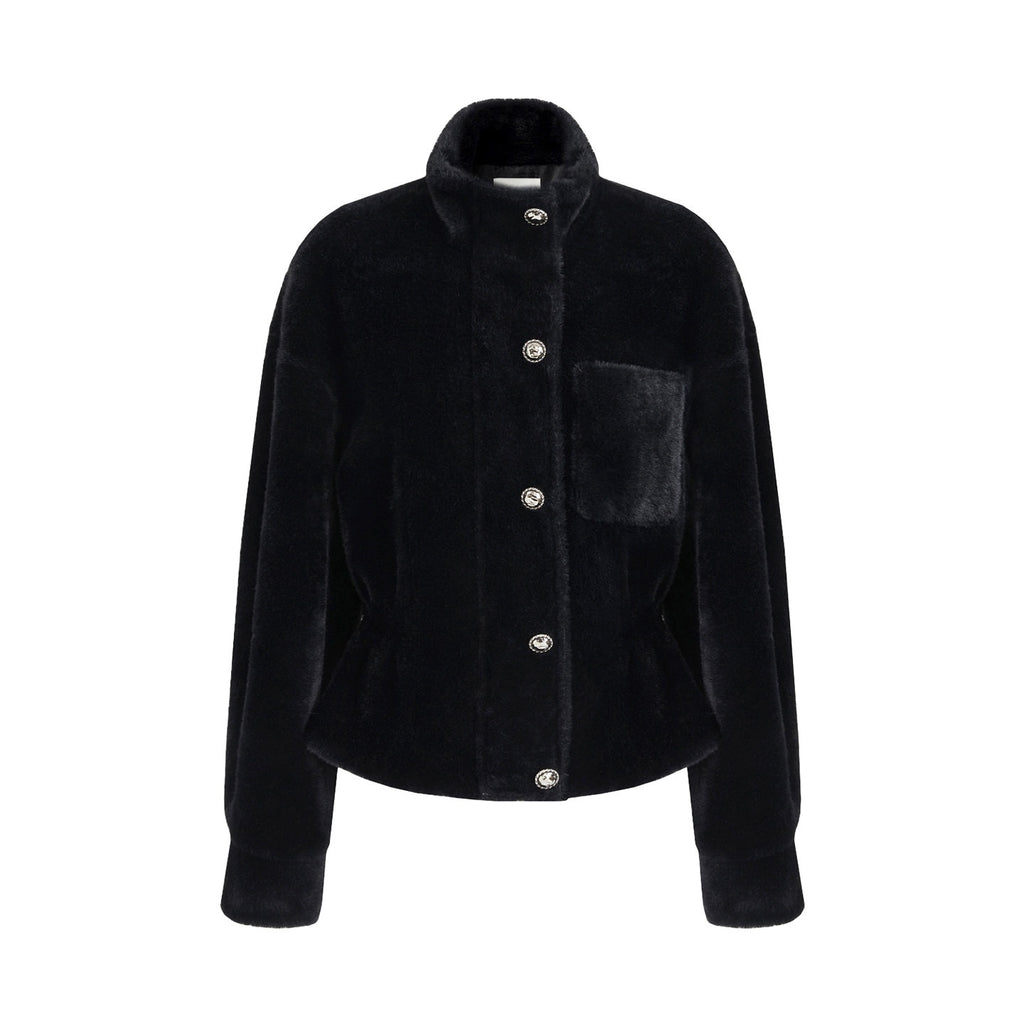 unspoken_Thick_3D_Tailored_Slim_Stand_Collar_Women_Black_Single_Breasted_Short_Coat_MISSTT
