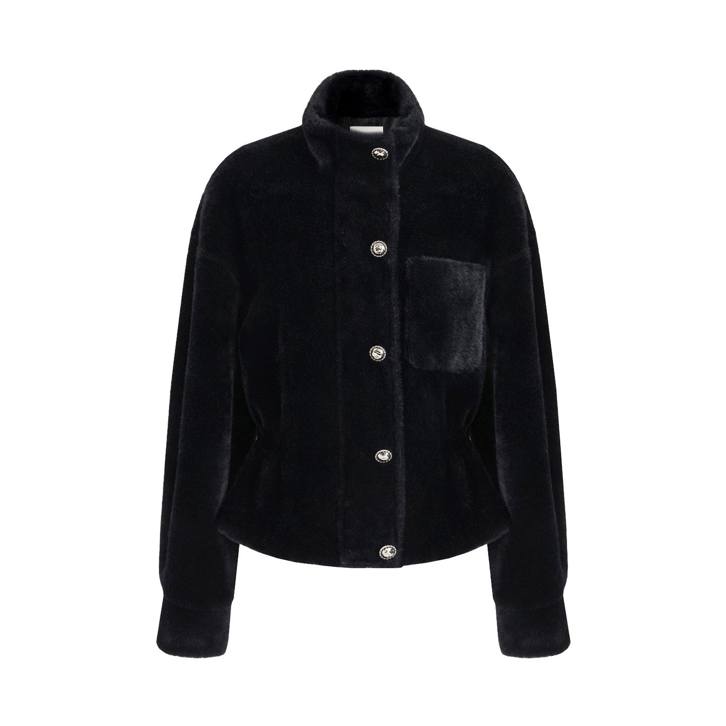 unspoken_Thick_3D_Tailored_Slim_Stand_Collar_Women_Black_Single_Breasted_Short_Coat_MISSTT