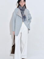 fano 68 Percent Wool Blend Korean Commuter Straight Fit Blazer Women Wool Coats