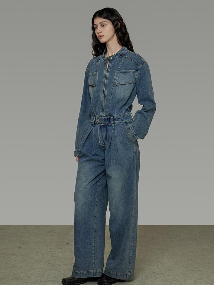 unspoken High Waisted Wide Leg Cotton Blend Office Commuter Blue Top & Pants Sets
