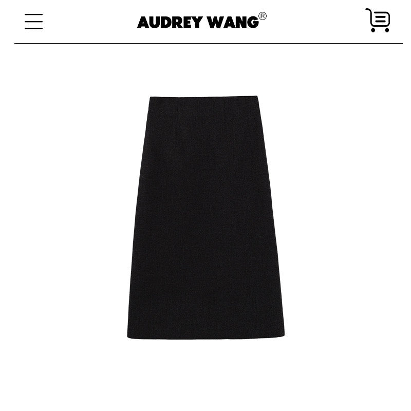 audreyyang_Waist_Cinch_Slim_Casual_V-neck_Single_Breasted_Women_Office_Black_Wool_Coats_MISSTT