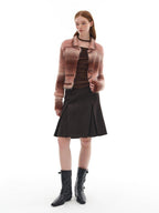 someone sometimes Viscose Wool Blend Slim Fit A Line Mid Waist Lined Women Tan Midi Skirts