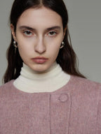unspoken Pure Wool Loose Fit Minimal Office Midlength Single Button Women Wool Coats
