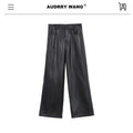 audreyyang_Premium_High_Waist_Viscose_Zipper_Light_Luxury_Women_Black_Straight_Pants_MISSTT