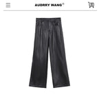 audreyyang_Premium_High_Waist_Viscose_Zipper_Light_Luxury_Women_Black_Straight_Pants_MISSTT