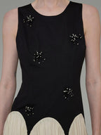 unspoken Elegant Beaded High Waist A Line Sleeveless Office Polyester Maxi Dresses