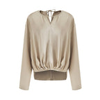 unspoken_Skin_Friendly_Breathable_Minimal_Loose_V-neck_Longsleeve_Women_Champagne_Blouses_MISSTT