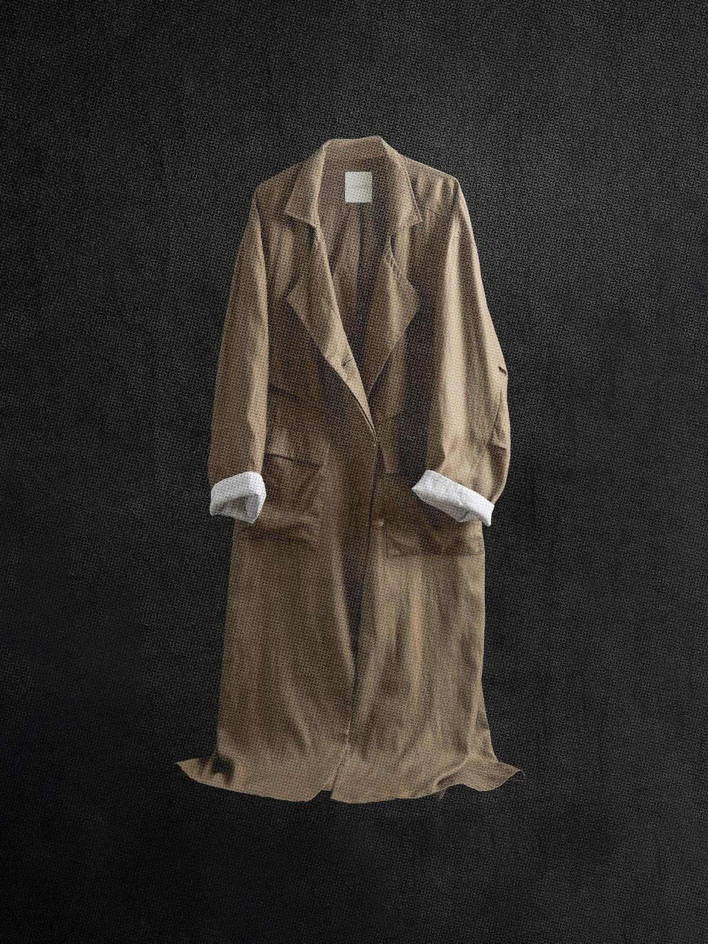 unspoken Minimalist Commuter Loose Long Single Breasted Women Olive Brown Trench Coats