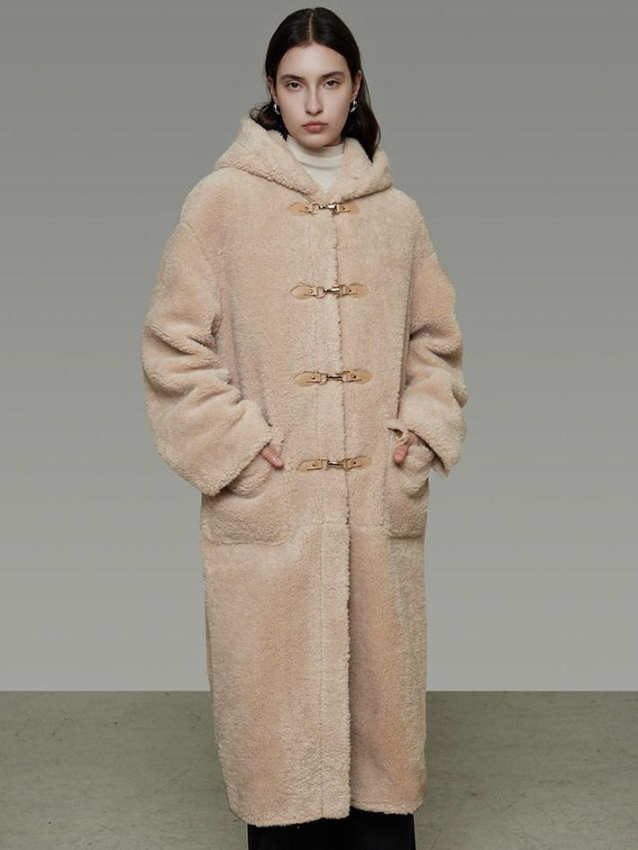 unspoken Warm Hooded Loose Mid Length Pocketed Commuter Women Light Camel Long Coats