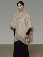 unspoken Pure Wool V-neck Hidden Button Oversized Apricot Minimal Work Knitwear Cardigans