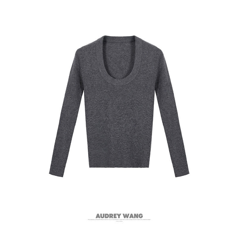 audreyyang_Cozy_100%_Wool_Slim_Fit_Round_Neck_Pullover_Women_Knitwear_Tops_Sweaters_MISSTT