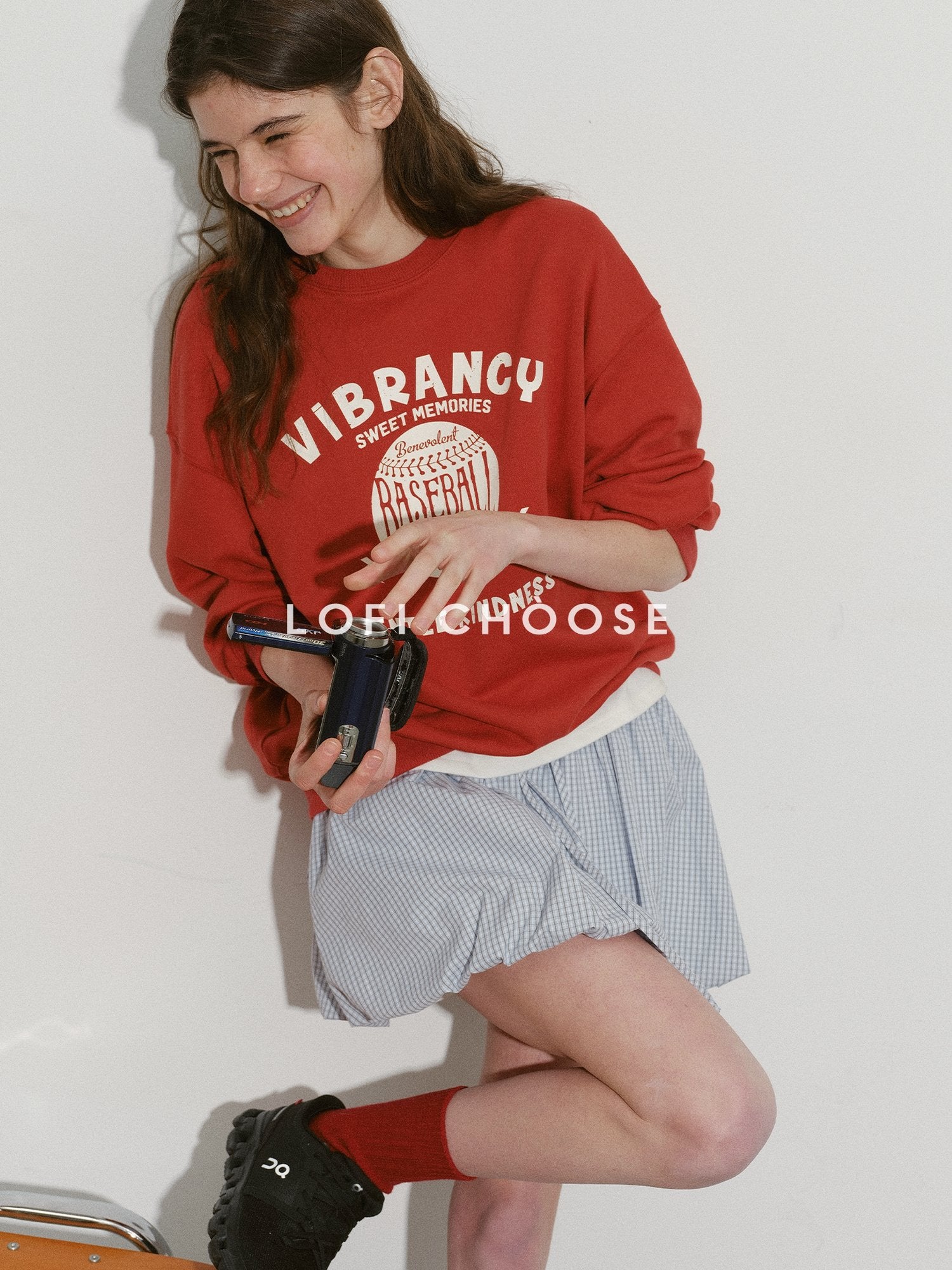 Lofi choose Cozy Letter Print Loose Drop Shoulder Commuter Women Long Sleeve Sweatshirt