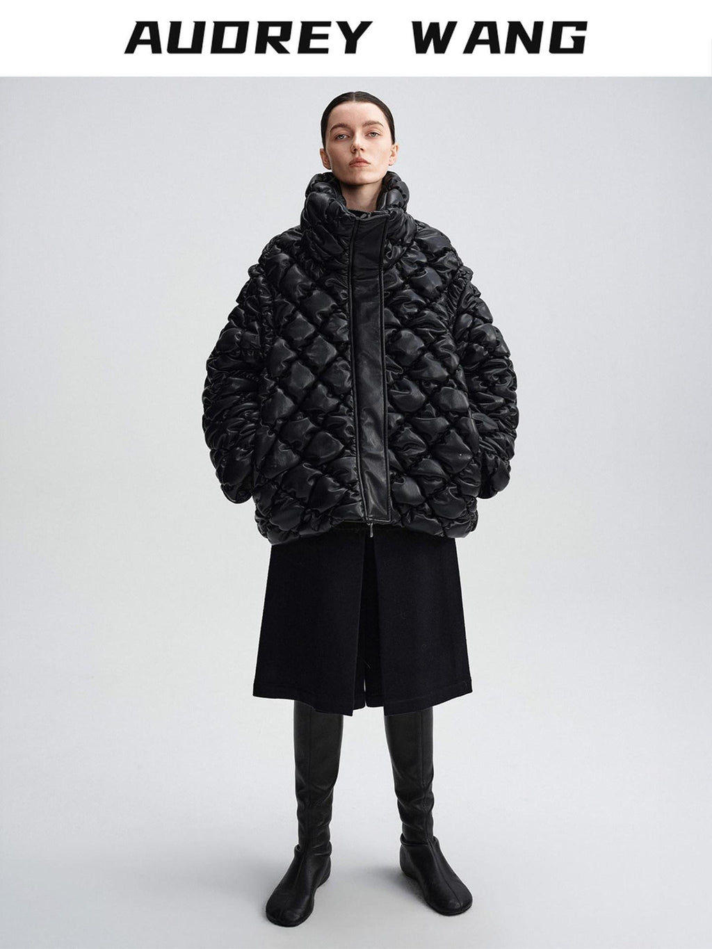 audreyyang 90 Percent Duck Down Thick Warm Casual Diamond Quilted Women Zipper Down Jackets