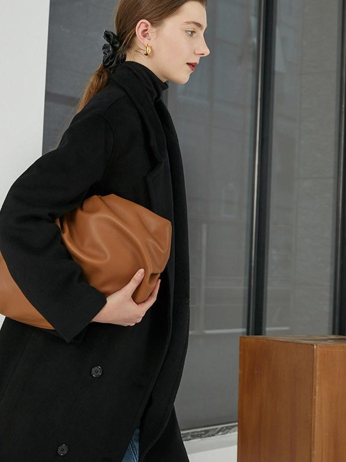 fano Minimal Commuter Double Breasted Straight Midlength Blazer Women Long Coats