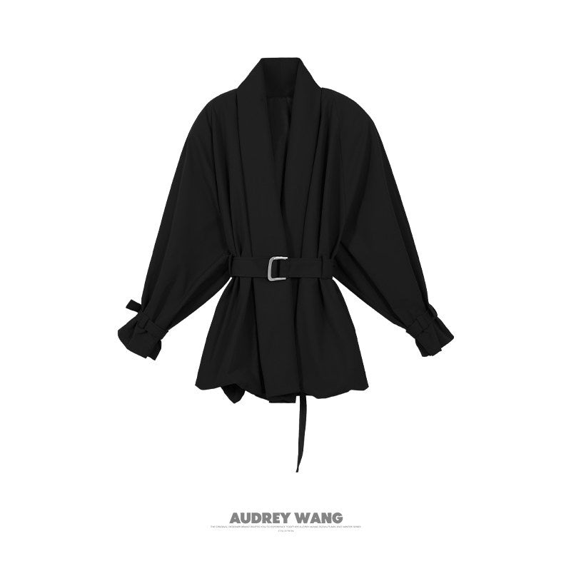 audreyyang_Tie_Front_Vintage_Oversized_Batwing_Sleeve_Women_Polyester_Cropped_Jackets_MISSTT