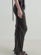 someone sometimes Versatile Pleated Tie Cami Slim Fit Lyocell Linen Blend Women Top & Skirt Sets