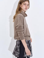 fano Soft Breathable Lambswool Cashmere Cowl Neck Relaxed Knit Pullover Sweaters