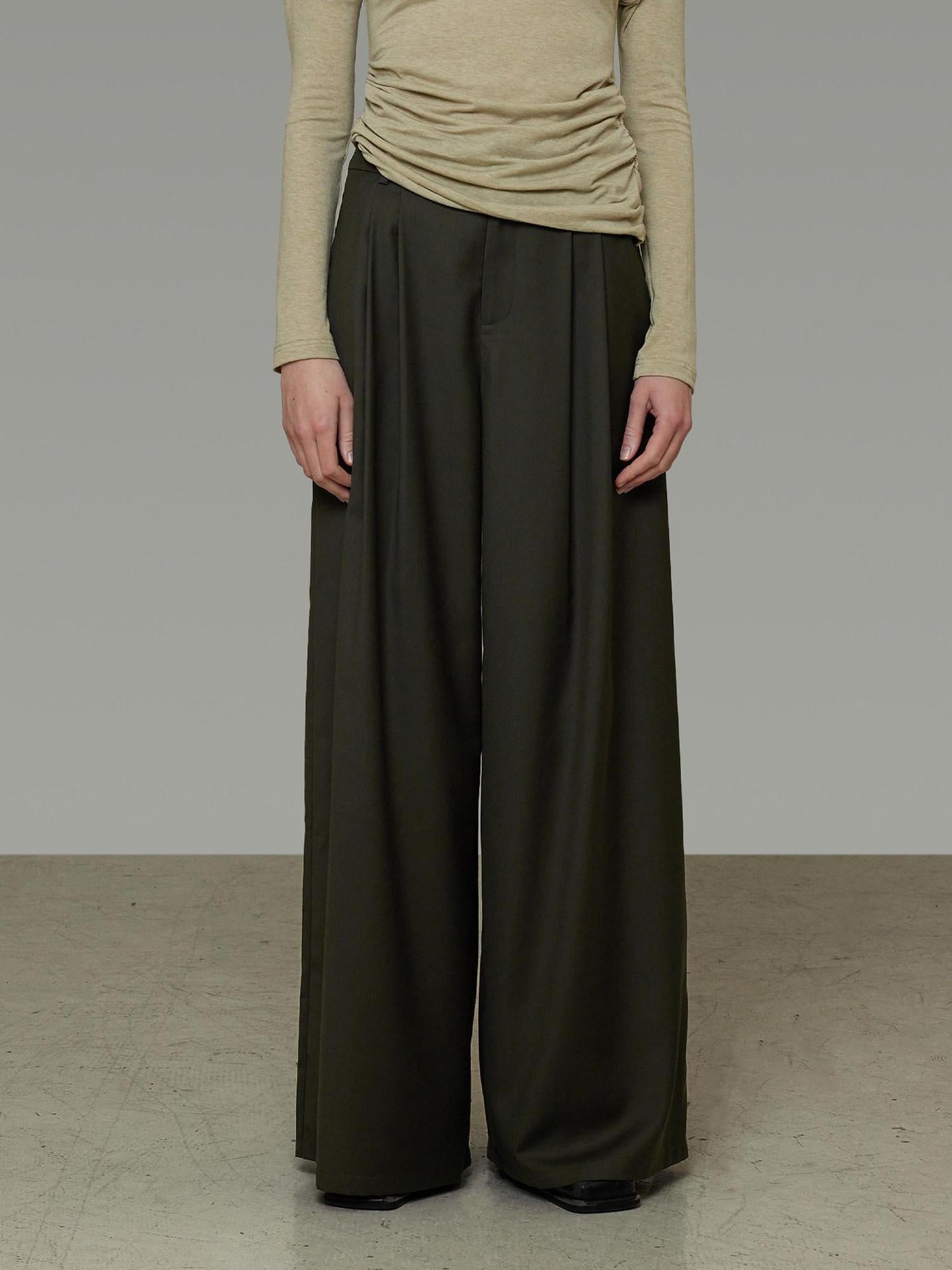 unspoken Breathable Dark Green Loose Lapel Blazer High Waist Casual Top & Skirt Sets