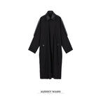 audreyyang_Long_Polyamide_Patchwork_Trench_Decorative_Tabs_Women_Black_Trench_Coats_MISSTT