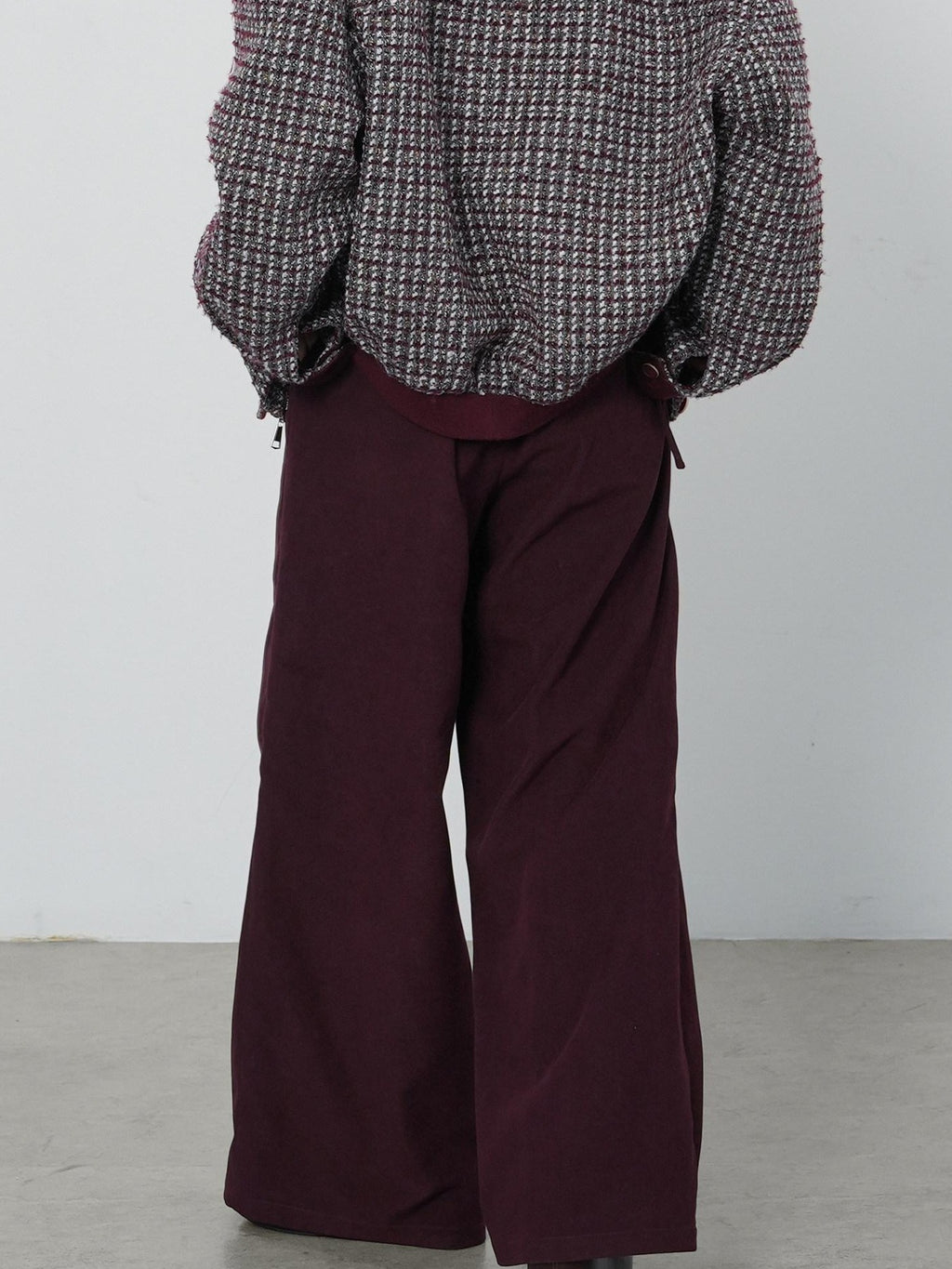 audreyyang Comfort Stretch Asymmetric Minimalist High Waist Loose Fit Women Straight Pants