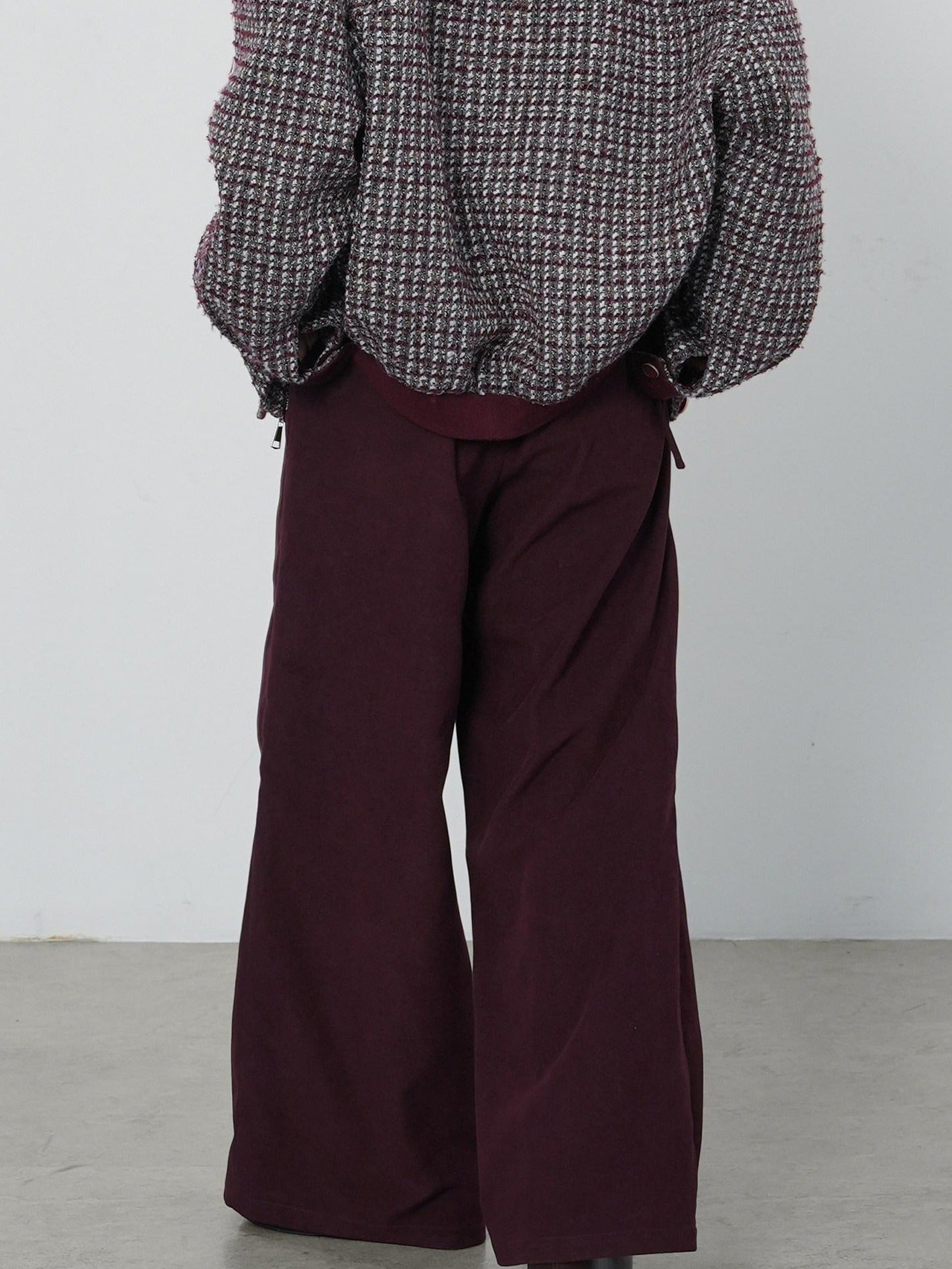 audreyyang Comfort Stretch Asymmetric Minimalist High Waist Loose Fit Women Straight Pants