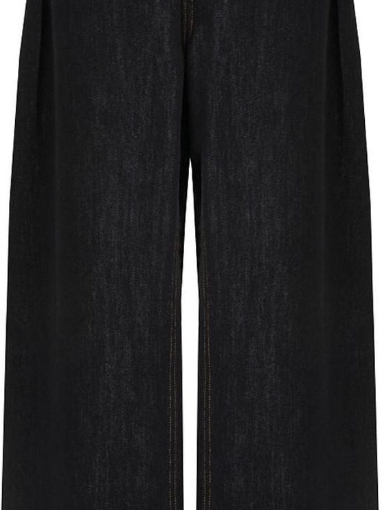 fano Comfortable Everyday Natural Waist Loose Fit Youth Black Straight Leg Jeans
