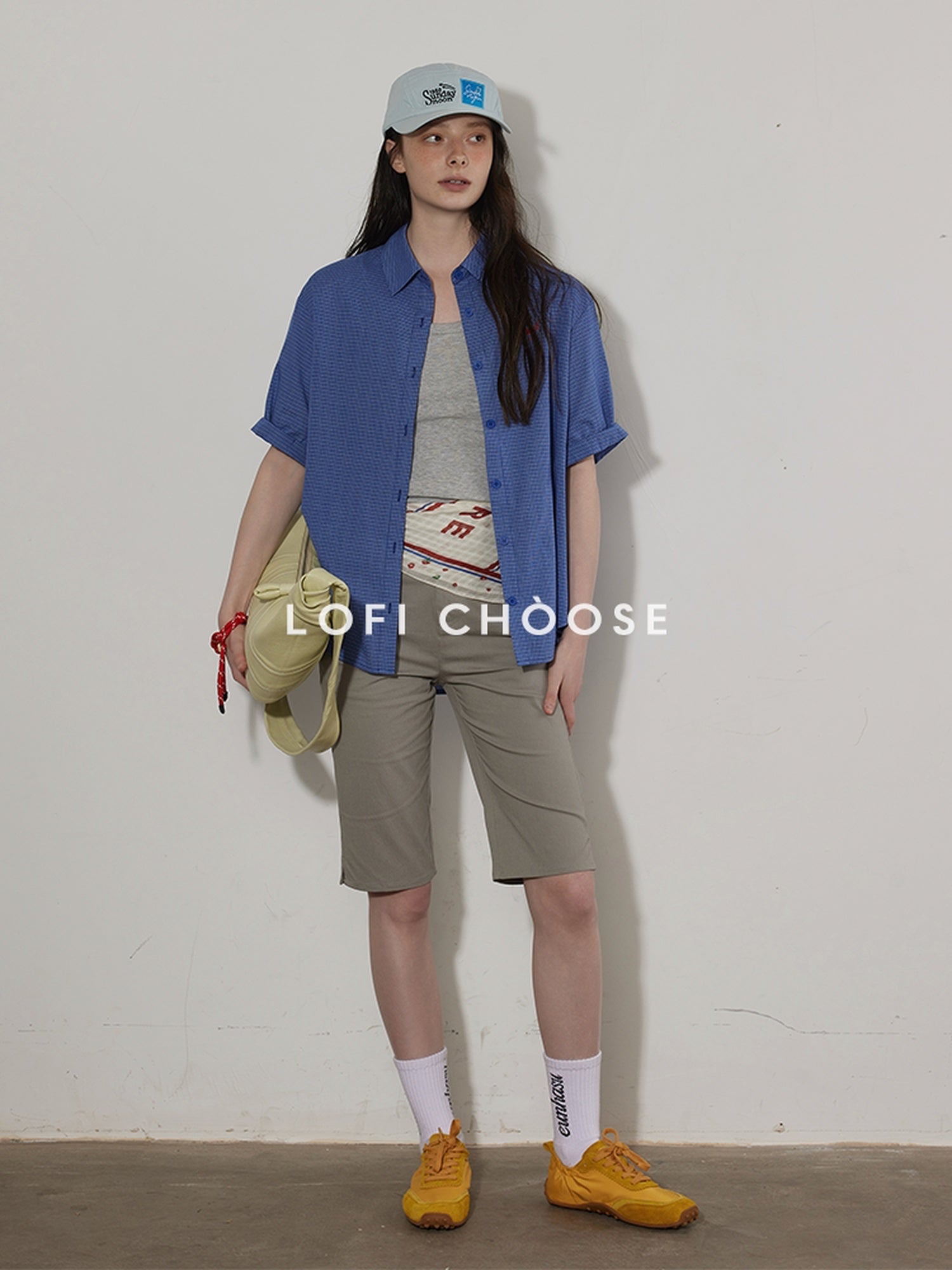 Lofi choose Lightweight Embroidered Plaid Button Down Loose Commuter Short Sleeve Women Shirts
