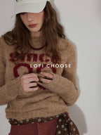 Lofi choose Soft Knit Relaxed Crewneck Pullover Women Commuter Cloud Blue Sweaters