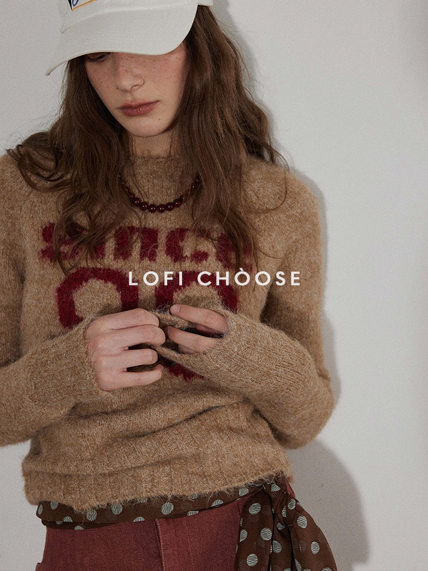 Lofi choose Soft Knit Relaxed Crewneck Pullover Women Commuter Cloud Blue Sweaters