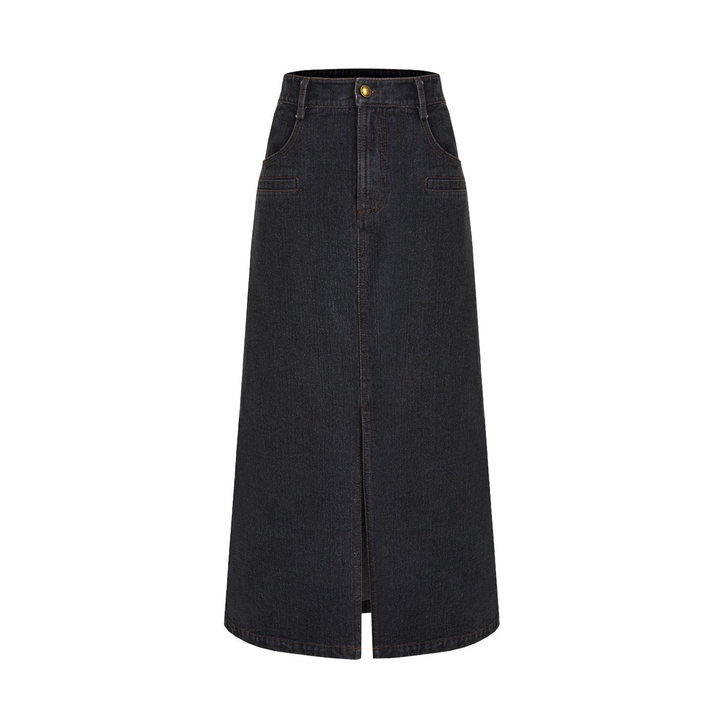 unspoken_Warm_Buttoned_Panel_Slim_High_Waist_Long_Sleeve_Women_Black_Top_&_Skirt_Sets_MISSTT