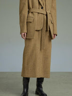unspoken Wool Single Button Notched Lapel Loose Fit Rice Yellow Young Women Blazers