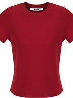 fano Soft Cotton Korean Slim Crew Neck Short Sleeve Women Crop Tee Basic Crop Tops