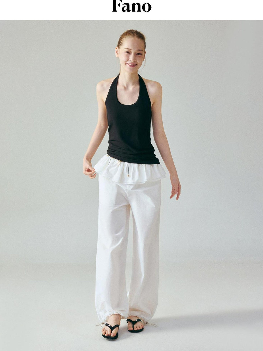 fano Soft Stretch Viscose Halter Slim Fit Office Layering Black Camisoles