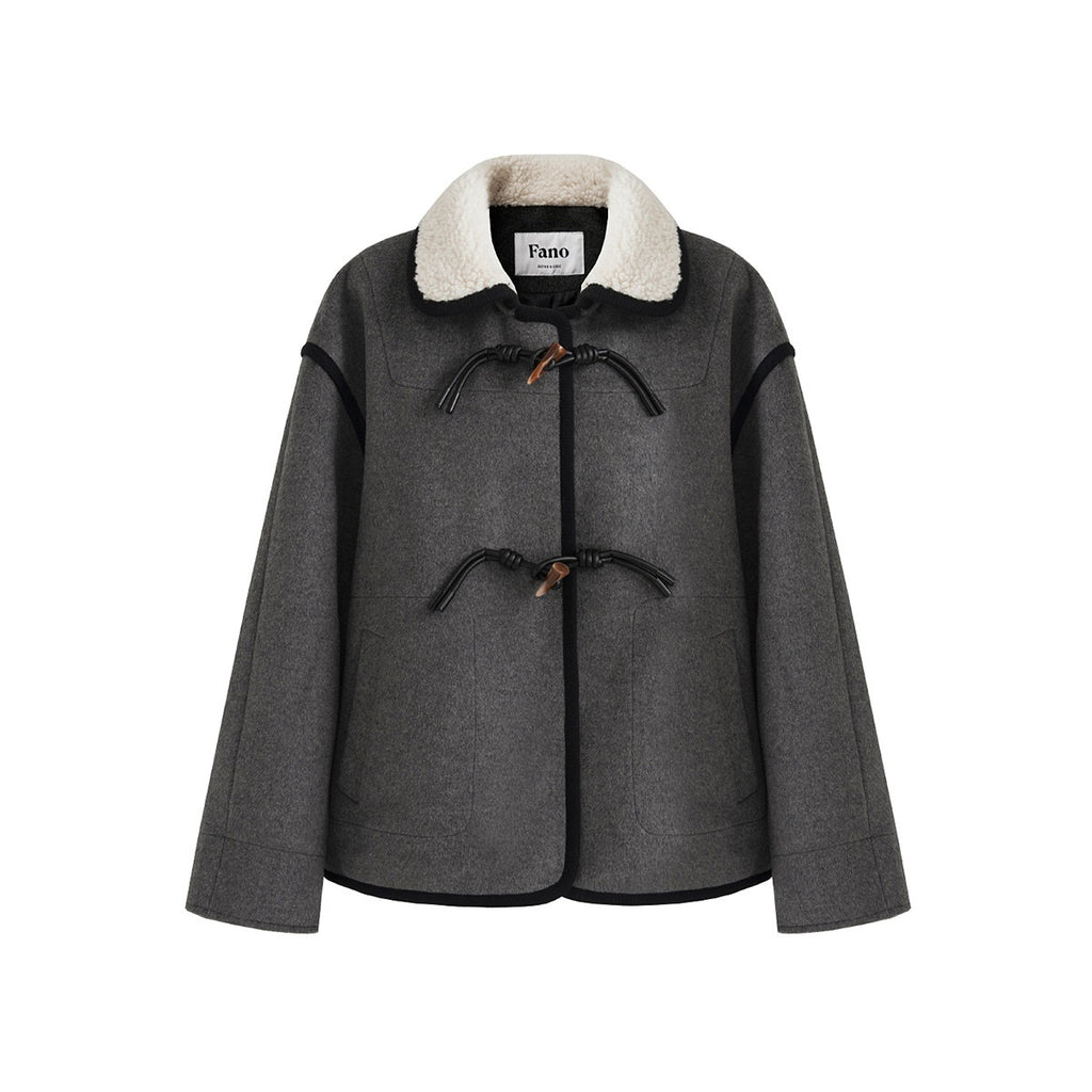 fano_Wool_Blend_Toggle_Pocket_Straight_Minimal_Workwear_Women_Heather_Gray_Short_Coat_MISSTT