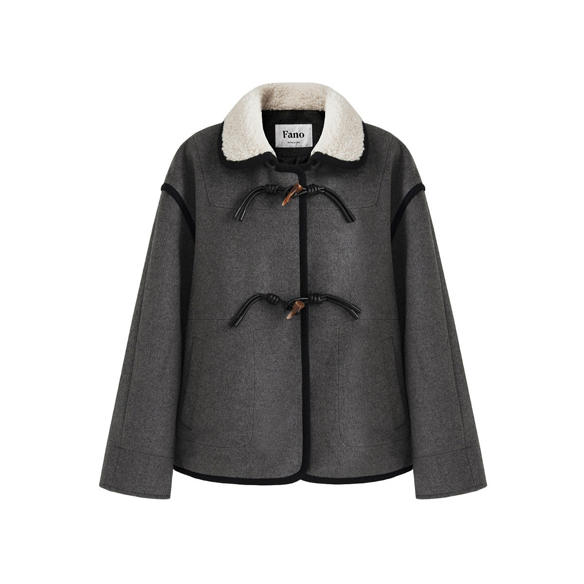 fano_Wool_Blend_Toggle_Pocket_Straight_Minimal_Workwear_Women_Heather_Gray_Short_Coat_MISSTT