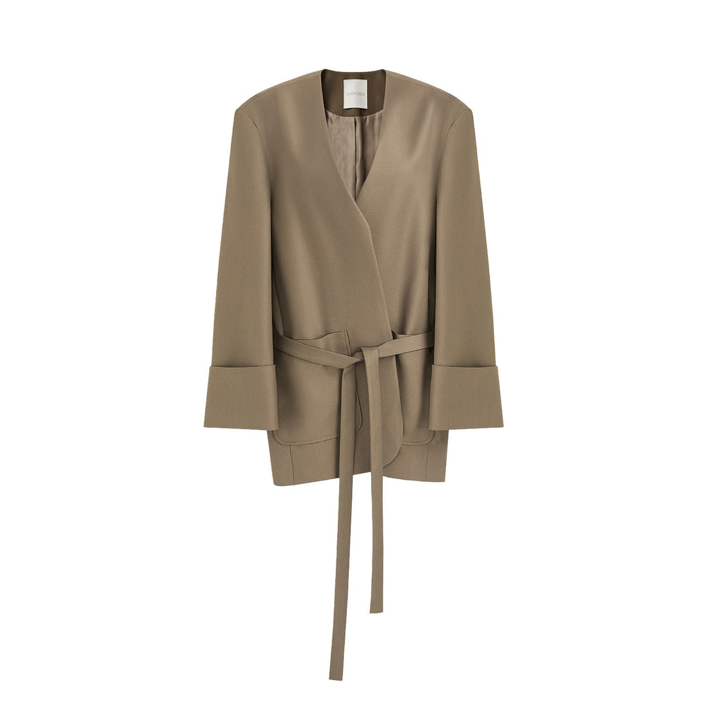 unspoken_Minimal_Slim_Tailored_Blazer_High_Waist_Long_Pants_Women_Brown_Top_&_Pants_Sets_MISSTT