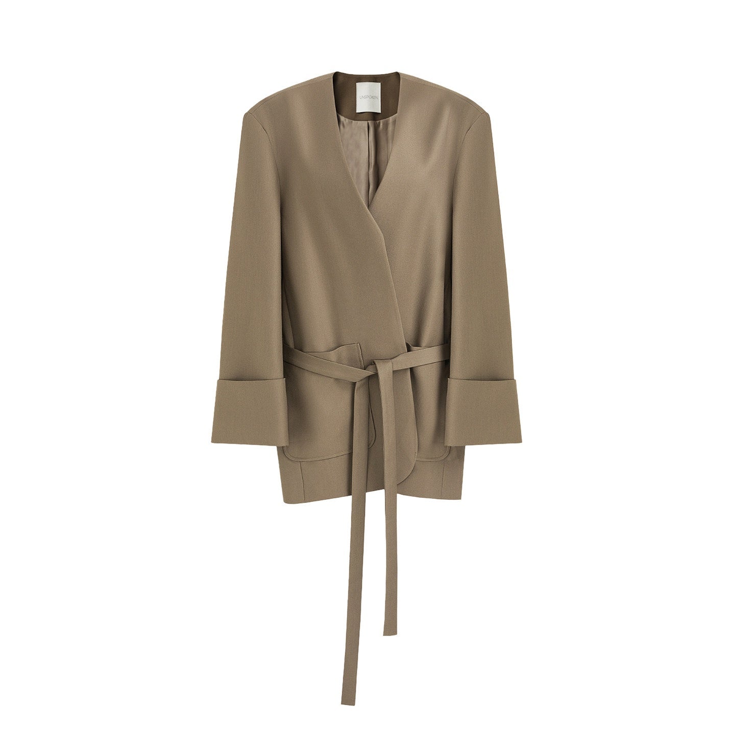 unspoken_Minimal_Slim_Tailored_Blazer_High_Waist_Long_Pants_Women_Brown_Top_&_Pants_Sets_MISSTT