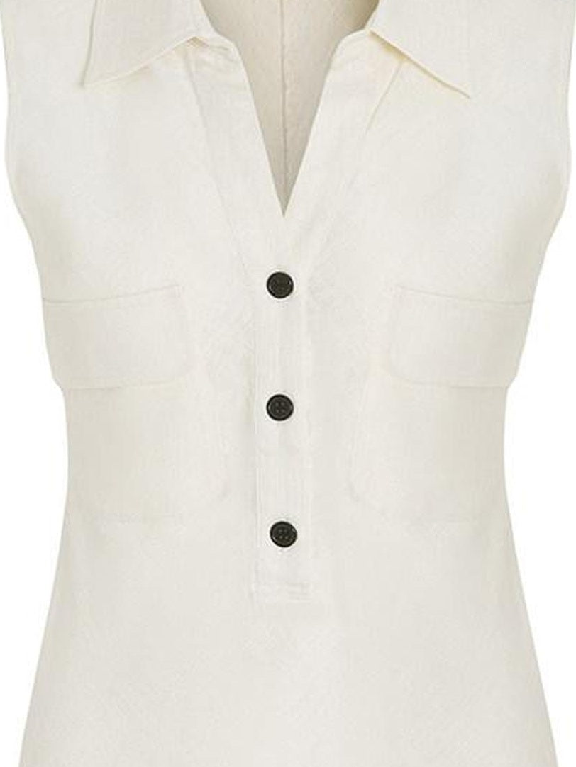 fano Breathable Viscose Linen Blend Slim Fit Office Commuter Solid Tank Tops