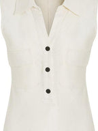 fano Breathable Viscose Linen Blend Slim Fit Office Commuter Solid Tank Tops