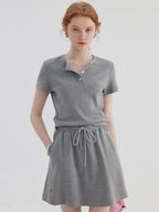 fano 96 Percent Cotton Soft Crop Top Mini Skirt Young Women Matching Top & Skirt Sets