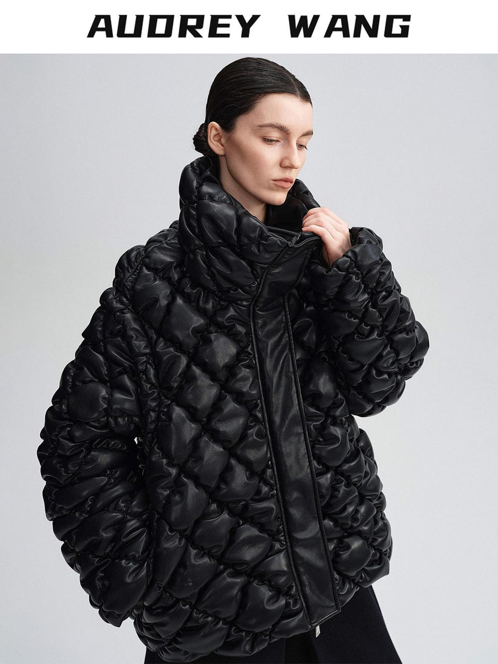 audreyyang 90 Percent Duck Down Thick Warm Casual Diamond Quilted Women Zipper Down Jackets