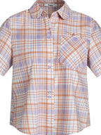 fano Uv Protection Plaid Stand Collar Short Sleeve Straight Fit Korean Shirts