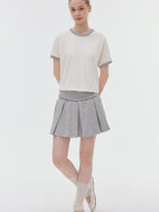 fano Quick Dry Cotton Stretch Loose Korean Crewneck Off White Short Sleeve T-Shirts