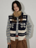 Lofi choose Acrylic Wool Blend Office Loose Fit Striped Pullover Crewneck Women Sweaters