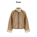 fano_Comfortable_Colorblock_Stand_Collar_Zip_Loose_Fit_Youth_Camel_Cropped_Jackets_MISSTT