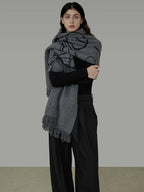 unspoken Cozy Double Sided Geometric Long Rectangular Warm Women Youth Polyester Scarves