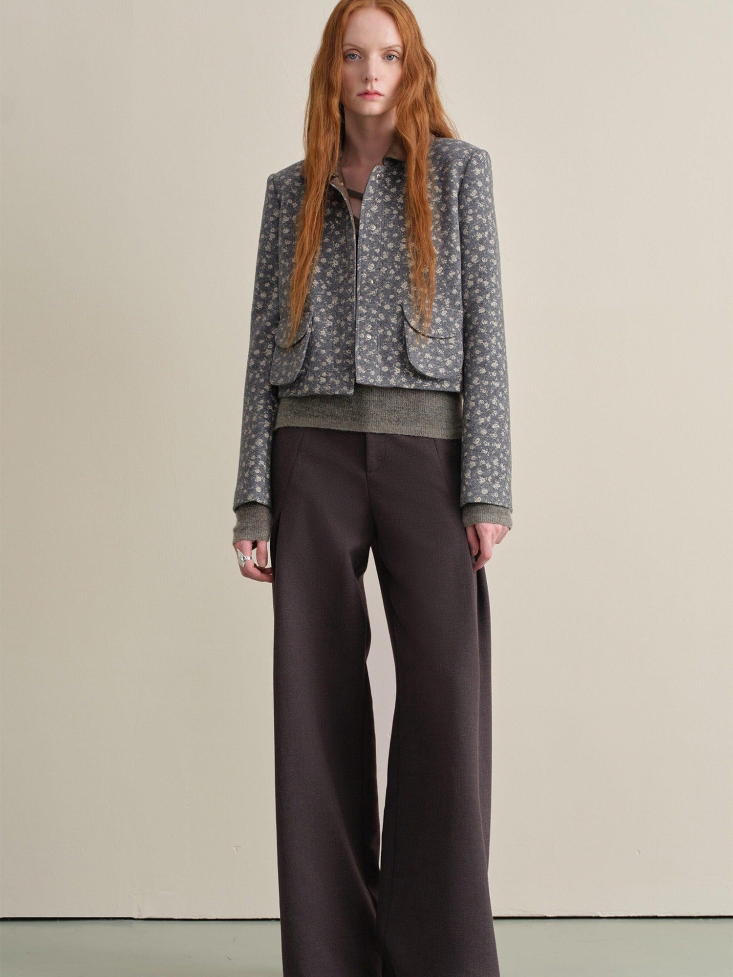 someonesometimes Wrinkle Resistant Minimal Workwear Natural Waist Women Purple Straight Pants