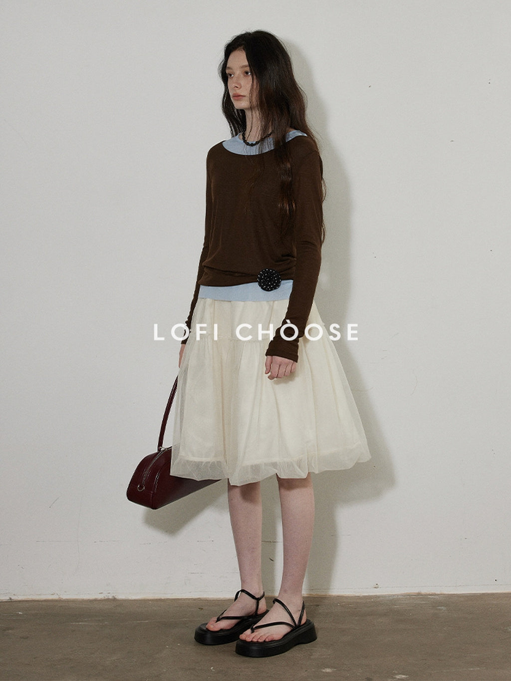 Lofi choose Breathable Oversized Commuter Office Top Green Brown Long Sleeve T-Shirts
