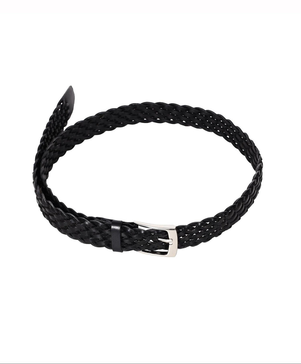 audreyyang Premium Cowhide Woven Leather Square Buckle Women Classic Belts